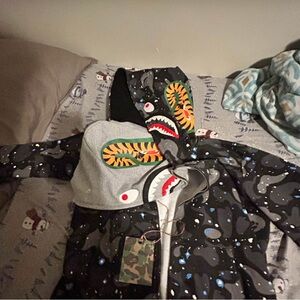 Black and Gray reversible bape hoodie